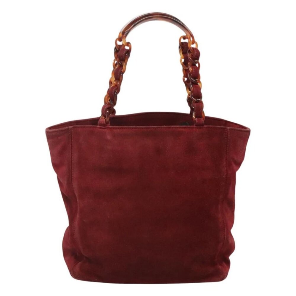 CHANEL Hand Bag Suede Red CC - Picture 3 of 15